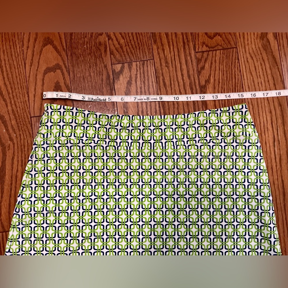 Jude Connally Lime Green & Blue Geometric Skirt - Picture 2 of 5